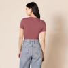 image:imageAmazon Essentials Womens Short Sleeve Stretch Cotton Jersey SlimFit TShirt Bodysuit Pack of 2Dusty RosePlum