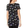 image:imageAmazon Essentials Womens ShortSleeve Scoopneck Tunic Tops Pack of 2Black FloralBright Blue