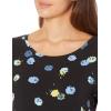 image:imageAmazon Essentials Womens ShortSleeve Scoopneck Tunic Tops Pack of 2Black FloralBright Blue