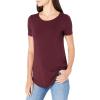 image:imageAmazon Essentials Womens ShortSleeve Scoopneck Tunic Tops Pack of 2BlackBurgundy