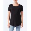 image:imageAmazon Essentials Womens ShortSleeve Scoopneck Tunic Tops Pack of 2BlackCharcoal Heather