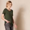 image:imageAmazon Essentials Womens ShortSleeve Scoopneck Tunic Tops Pack of 2BlackOlive