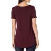image:imageAmazon Essentials Womens ShortSleeve Scoopneck Tunic Tops Pack of 2Bright PinkBurgundy