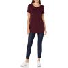 image:imageAmazon Essentials Womens ShortSleeve Scoopneck Tunic Tops Pack of 2Bright PinkBurgundy