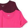 image:imageAmazon Essentials Womens ShortSleeve Scoopneck Tunic Tops Pack of 2Bright PinkBurgundy