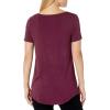 image:imageAmazon Essentials Womens ShortSleeve Scoopneck Tunic Tops Pack of 2BurgundyDark Olive