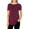 image:imageAmazon Essentials Womens ShortSleeve Scoopneck Tunic Tops Pack of 2BurgundyDark Olive