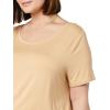 image:imageAmazon Essentials Womens ShortSleeve Scoopneck Tunic Tops Pack of 2Charcoal HeatherLight Camel