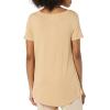 image:imageAmazon Essentials Womens ShortSleeve Scoopneck Tunic Tops Pack of 2Charcoal HeatherLight Camel