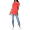 image:imageAmazon Essentials Womens ShortSleeve Scoopneck Tunic Tops Pack of 2Charcoal HeatherRed
