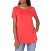 image:imageAmazon Essentials Womens ShortSleeve Scoopneck Tunic Tops Pack of 2Charcoal HeatherRed