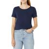 image:imageAmazon Essentials Womens ShortSleeve Scoopneck Tunic Tops Pack of 2NavyLime Green