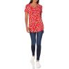 image:imageAmazon Essentials Womens ShortSleeve Scoopneck Tunic Tops Pack of 2NavyRed Flowers