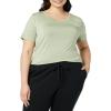 image:imageAmazon Essentials Womens ShortSleeve Scoopneck Tunic Tops Pack of 2NavySage Green