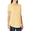 image:imageAmazon Essentials Womens ShortSleeve Scoopneck Tunic Tops Pack of 2NavyYellow Tulips