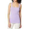 image:imageAmazon Essentials Womens Slim Fit Square Neck Tank TopBlackLavender