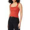 image:imageAmazon Essentials Womens Slim Fit Square Neck Tank TopBrick RedLight Caramel