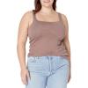 image:imageAmazon Essentials Womens Slim Fit Square Neck Tank TopDark Beige