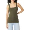 image:imageAmazon Essentials Womens Slim Fit Square Neck Tank TopDark Olive  Black