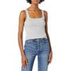 image:imageAmazon Essentials Womens Slim Fit Square Neck Tank TopWhite  Light Heather Grey