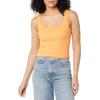 image:imageAmazon Essentials Womens Slim Fit Square Neck Tank TopWhite  Melon Orange