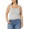 image:imageAmazon Essentials Womens Slim Fit Square Neck Tank TopWhiteLight Grey Heather