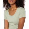 image:imageAmazon Essentials Womens SlimFit CapSleeve Scoop Neck TShirtBlackSage Green