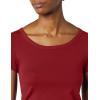 image:imageAmazon Essentials Womens SlimFit CapSleeve Scoop Neck TShirtBurgundyCharcoal Heather