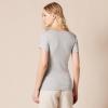 image:imageAmazon Essentials Womens SlimFit CapSleeve Scoop Neck TShirtCharcoal HeatherLight Grey Heather