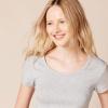 image:imageAmazon Essentials Womens SlimFit CapSleeve Scoop Neck TShirtCharcoal HeatherLight Grey Heather