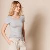 image:imageAmazon Essentials Womens SlimFit CapSleeve Scoop Neck TShirtCharcoal HeatherLight Grey Heather