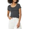 image:imageAmazon Essentials Womens SlimFit CapSleeve Scoop Neck TShirtCharcoal HeatherTomato Red