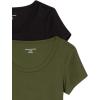 image:imageAmazon Essentials Womens SlimFit CapSleeve Scoop Neck TShirtDark OliveBlack