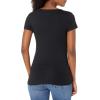 image:imageAmazon Essentials Womens SlimFit CapSleeve Scoop Neck TShirtDark OliveBlack