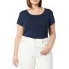 image:imageAmazon Essentials Womens SlimFit CapSleeve Scoop Neck TShirtNavy