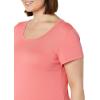 image:imageAmazon Essentials Womens SlimFit CapSleeve Scoop Neck TShirtWhiteDark Pink