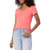 image:imageAmazon Essentials Womens SlimFit CapSleeve Scoop Neck TShirtWhiteDark Pink