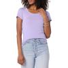 image:imageAmazon Essentials Womens SlimFit CapSleeve Scoop Neck TShirtWhiteLavender