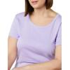 image:imageAmazon Essentials Womens SlimFit CapSleeve Scoop Neck TShirtWhiteLavender