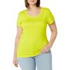 image:imageAmazon Essentials Womens SlimFit CapSleeve Scoop Neck TShirtWhiteLemon Yellow