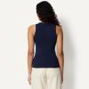 image:imageAmazon Essentials Womens SlimFit High Neck Ribbed TankNavy