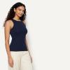 image:imageAmazon Essentials Womens SlimFit High Neck Ribbed TankNavy