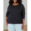 image:imageAmazon Essentials Womens SlimFit Long Sleeve Rib Knit Crew Neck Top Pack of 2Black