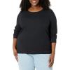 image:imageAmazon Essentials Womens SlimFit Long Sleeve Rib Knit Crew Neck Top Pack of 2Black