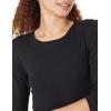 image:imageAmazon Essentials Womens SlimFit Long Sleeve Rib Knit Crew Neck Top Pack of 2Black