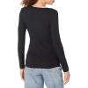 image:imageAmazon Essentials Womens SlimFit Long Sleeve Rib Knit Crew Neck Top Pack of 2Black