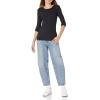 image:imageAmazon Essentials Womens SlimFit Long Sleeve Rib Knit Crew Neck Top Pack of 2Black
