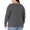 image:imageAmazon Essentials Womens SlimFit Long Sleeve Rib Knit Crew Neck Top Pack of 2BlackCharcoal Heather