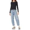 image:imageAmazon Essentials Womens SlimFit Long Sleeve Rib Knit Crew Neck Top Pack of 2BlackOffwhite