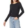 image:imageAmazon Essentials Womens SlimFit Long Sleeve Rib Knit Crew Neck Top Pack of 2BlackOffwhite